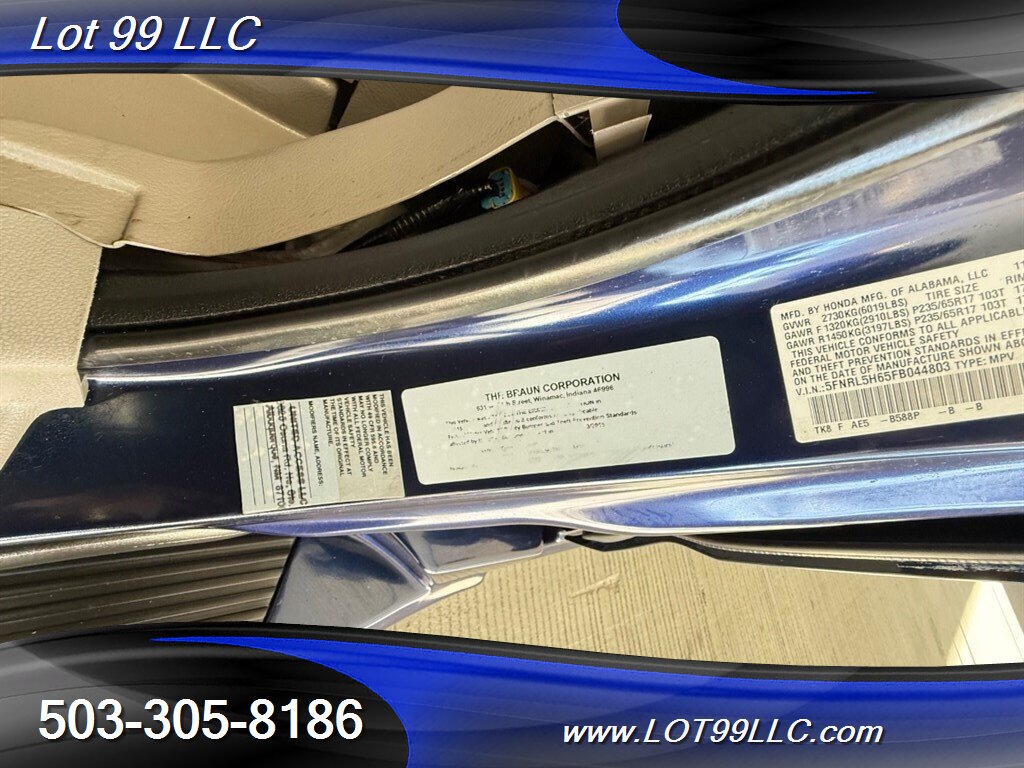 2015 Honda Odyssey EX-L w/Navi 48k Miles WHEELCHAIR VAN Side Ramp  New Tires Moon Roof Backup Camera BRAUNABILITY - Photo 79 - Milwaukie, OR 97267