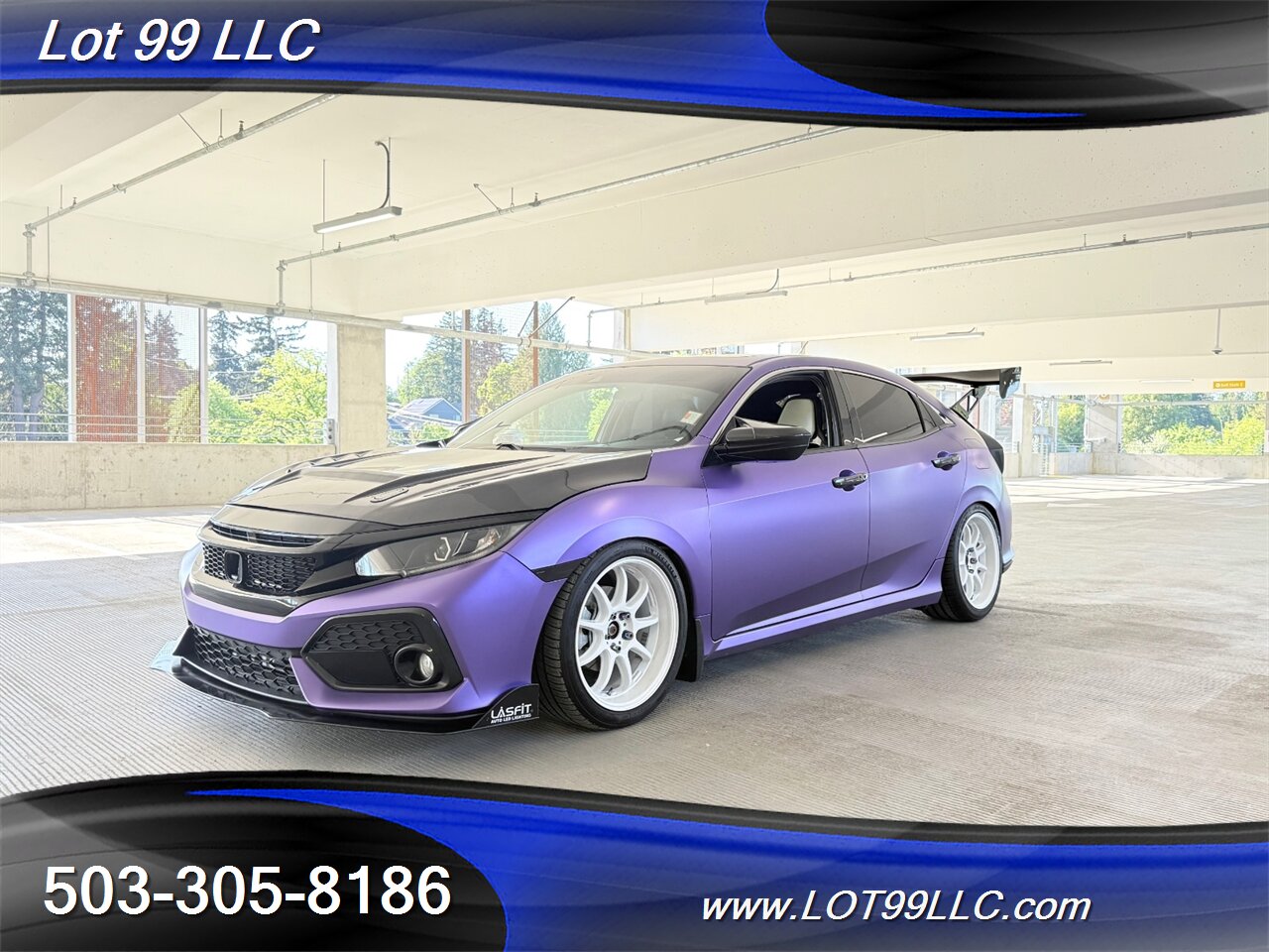 2019 Honda Civic EX 57k Clean Purple Wrap Carbon Seat & Wing   - Photo 2 - Milwaukie, OR 97267