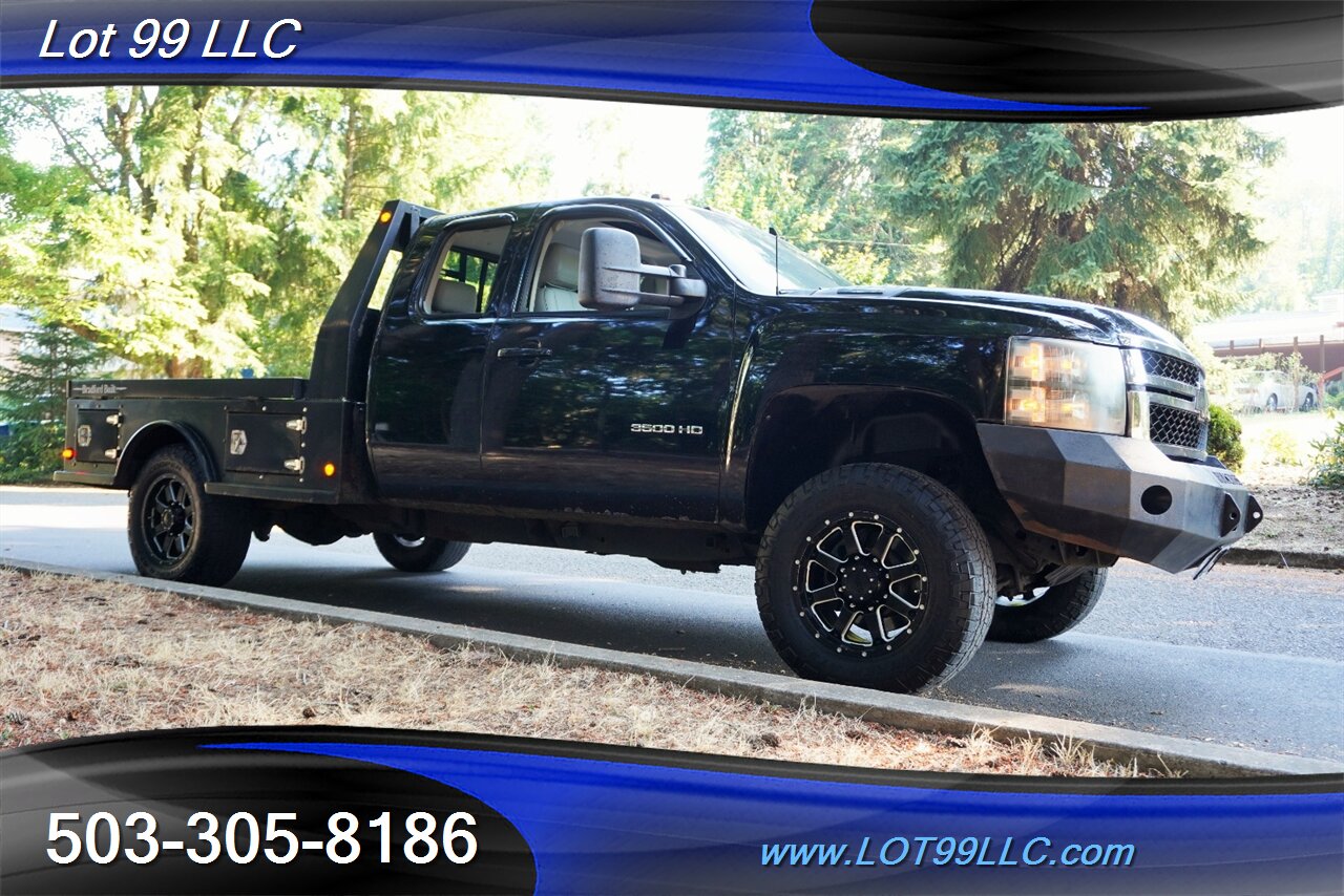 2011 Chevrolet Silverado 3500 HD 4X4 LTZ 6.6L Duramax Diesel Heated Leather Seat  FLAT BED LIFTED Premium Wheels NEW TIRES - Photo 7 - Milwaukie, OR 97267