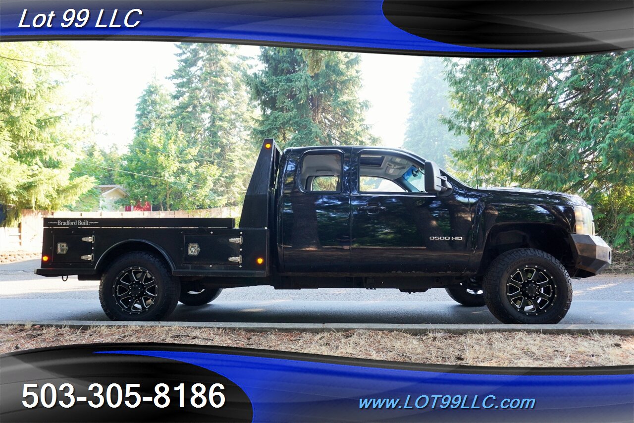 2011 Chevrolet Silverado 3500 HD 4X4 LTZ 6.6L Duramax Diesel Heated Leather Seat  FLAT BED LIFTED Premium Wheels NEW TIRES - Photo 8 - Milwaukie, OR 97267