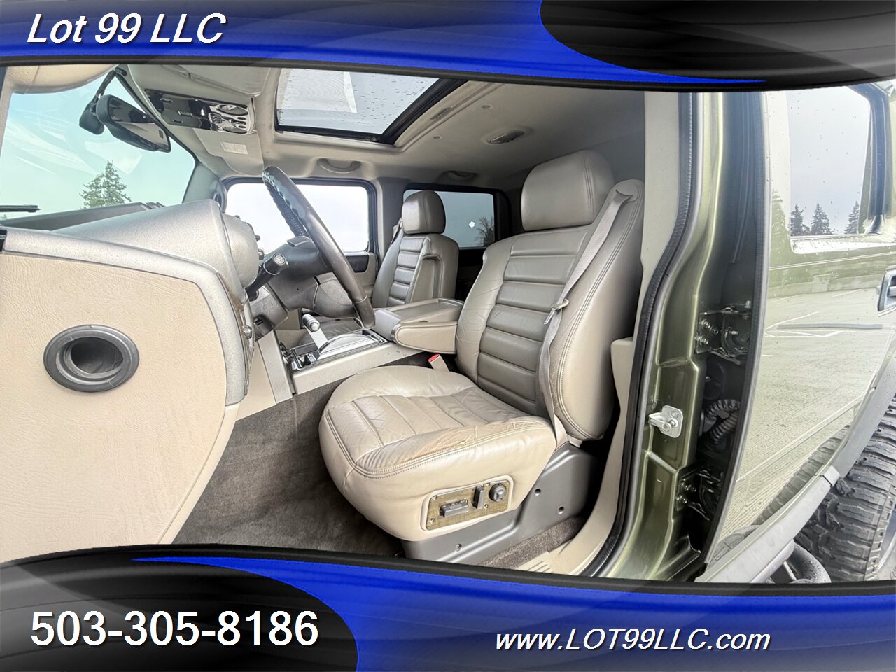 2003 Hummer H2 Lux Series 4x4 * Only 55k Miles * Lifted NEW 37 " 6.0 V8 Tires F&R Heated Leather Moon Roof - Photo 11 - Milwaukie, OR 97267