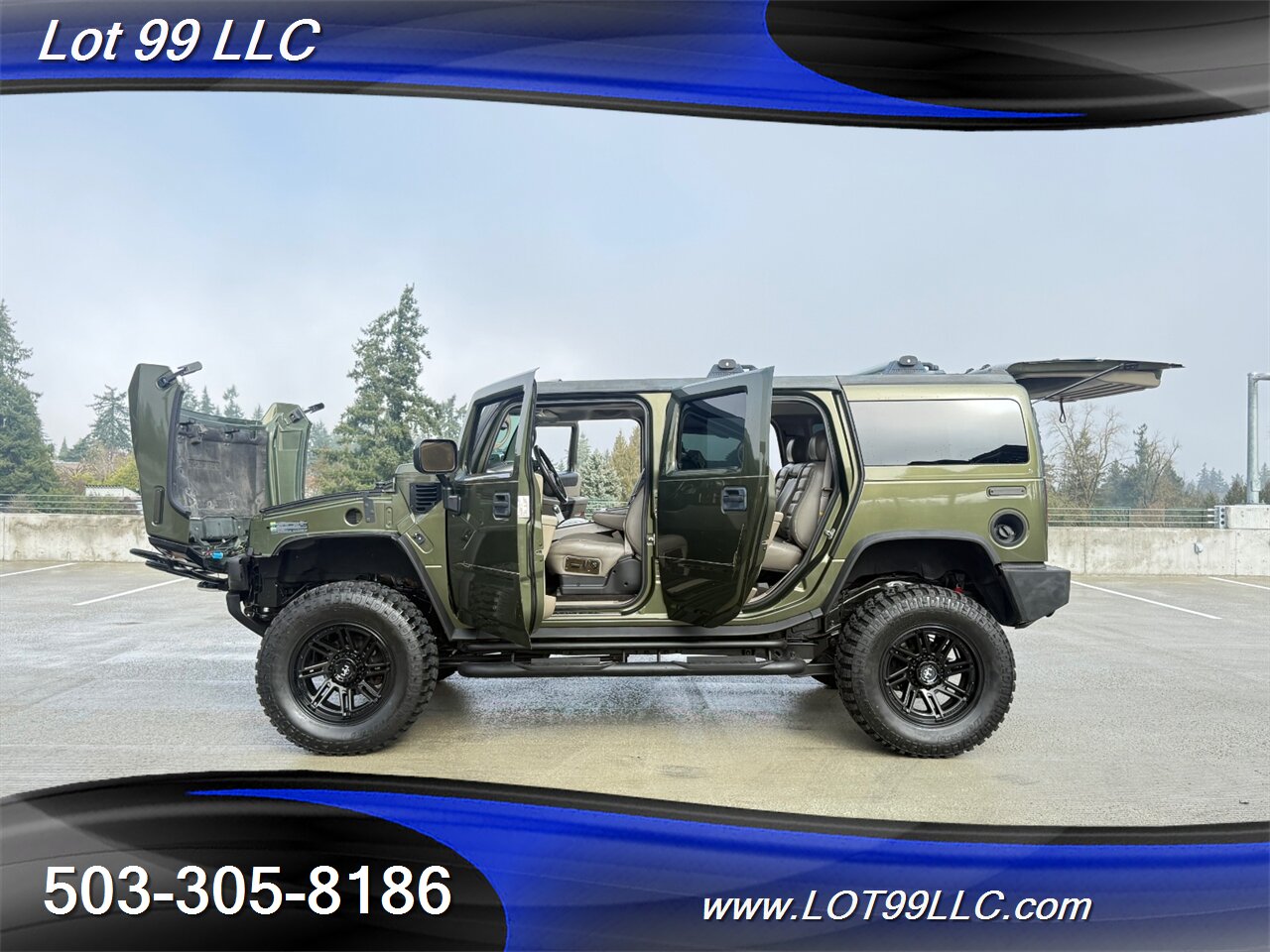 2003 Hummer H2 Lux Series 4x4 * Only 55k Miles * Lifted NEW 37 " 6.0 V8 Tires F&R Heated Leather Moon Roof - Photo 17 - Milwaukie, OR 97267