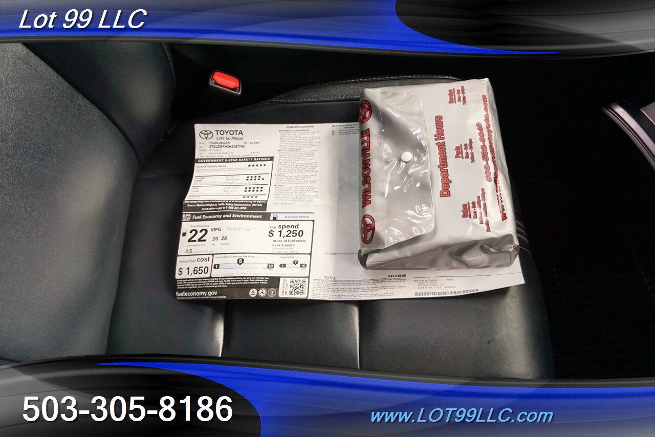 2017 Toyota Highlander SE V6 3.5L Auto Heated Leather 3 ROW 2 OWNERS - Photo 44 - Milwaukie, OR 97267