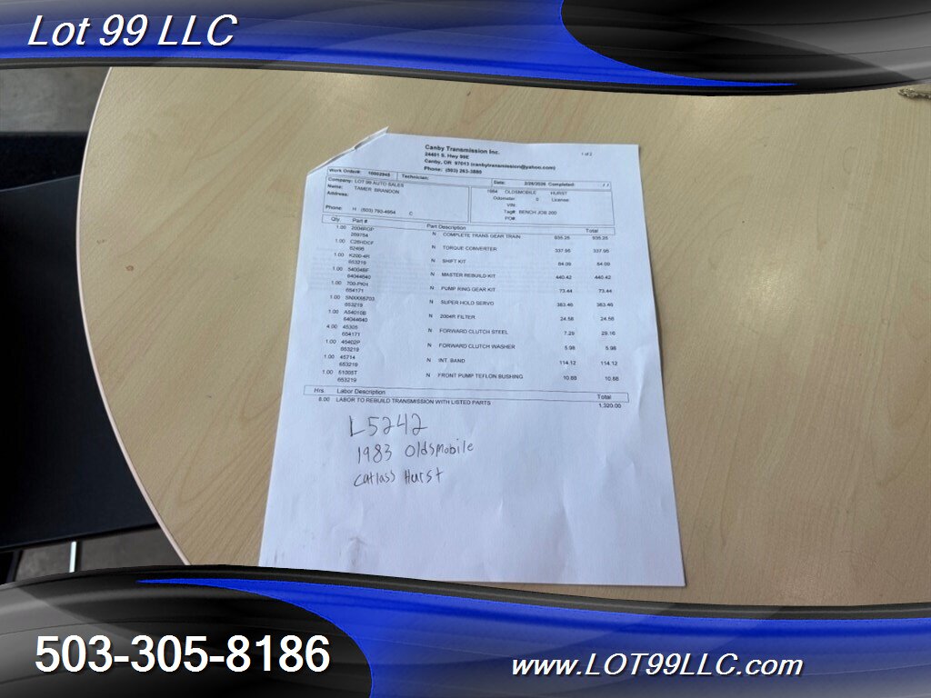 1983 Oldsmobile Cutlass Calais Hurst  Fresh Built Transmission Only 3001 Produced in 1983 - Photo 39 - Milwaukie, OR 97267