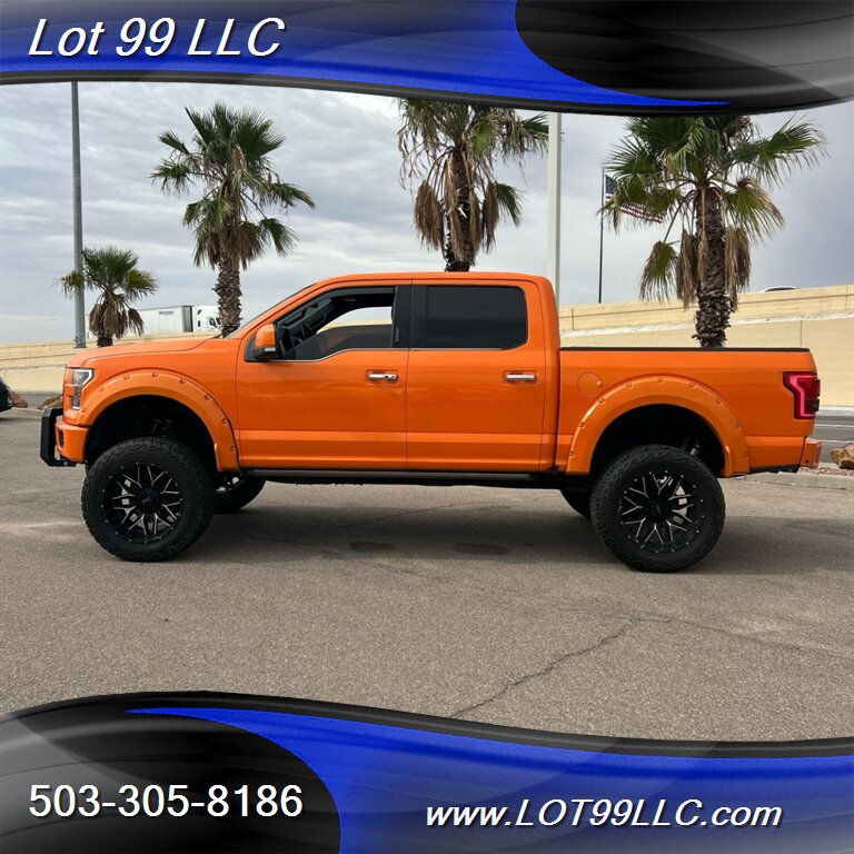 2016 Ford F-150 Platinum Crew Cab 4x4 Lifted Loaded  ORANGE Ready Lift - BDS Lift 37 " Tires 22 " Wheels - Photo 3 - Milwaukie, OR 97267