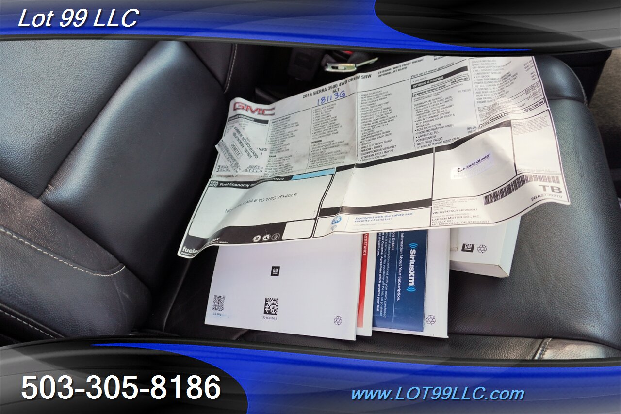 2018 GMC Sierra 3500HD SLT 4X4 6.6L DURAMAX Heated AC Leather Moon Roof Chrome Wheels Newer Tires Short Bed 1 OWNER NO RUST Local Trade - Photo 36 - Milwaukie, OR 97267