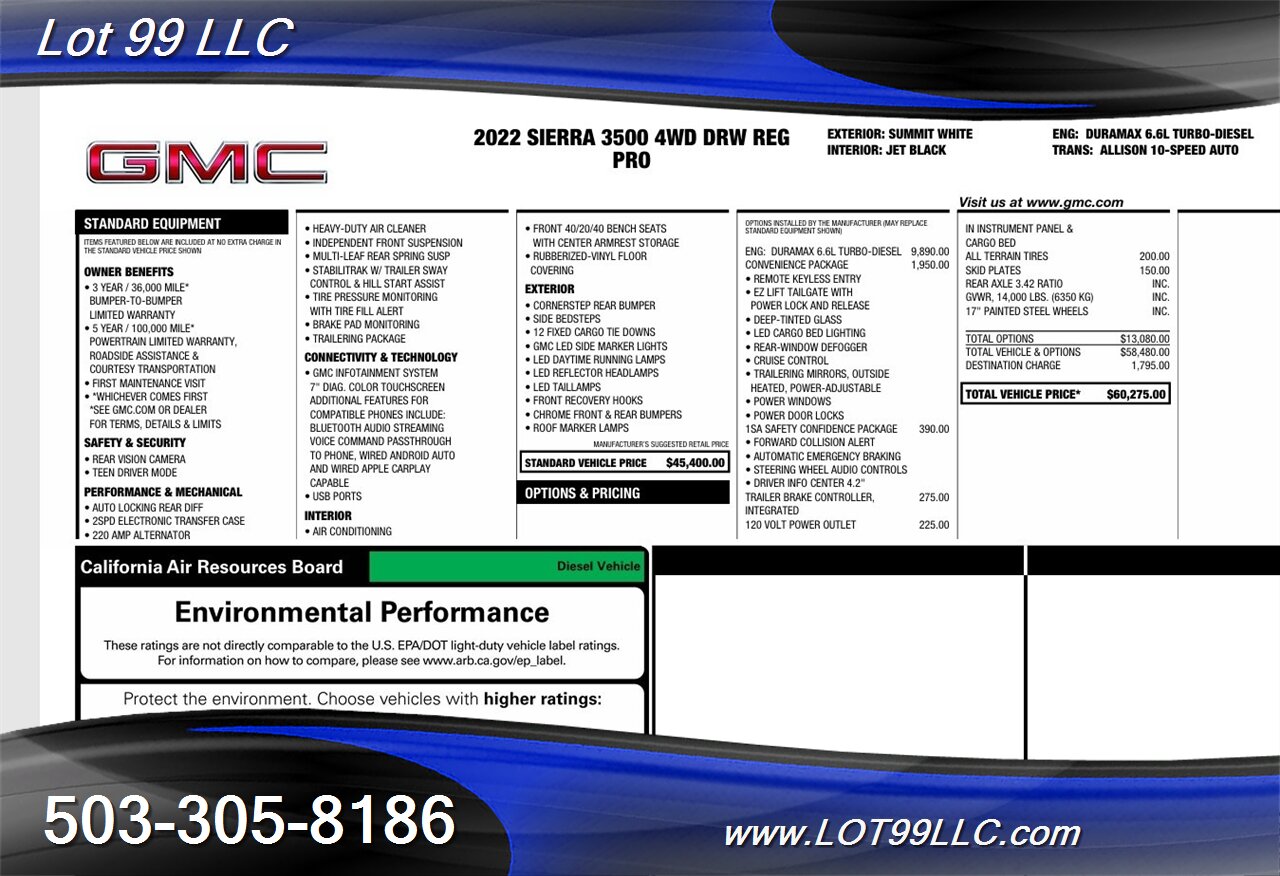 2022 GMC Sierra 3500 ProHD Pro Dually 114k 4x4 Duramax 6.6L DIESEL  8.2 Long Bed ** NEW TIRES ** - Photo 4 - Milwaukie, OR 97267