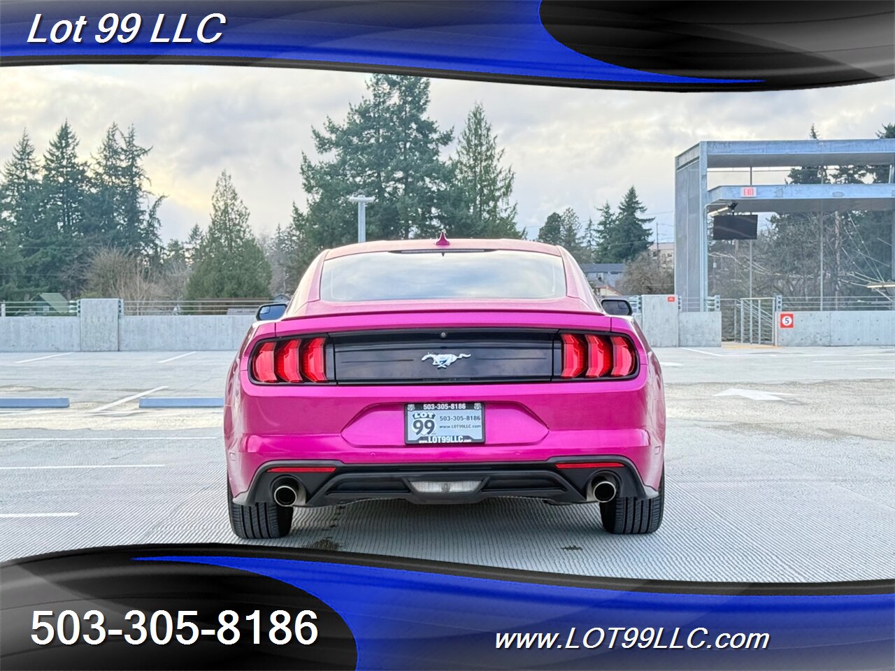 2020 Ford Mustang EcoBoost 71k Miles Auto Pink Wrap over White  30MPG 1-Owner Clean Title and CARFAX - Photo 7 - Milwaukie, OR 97267