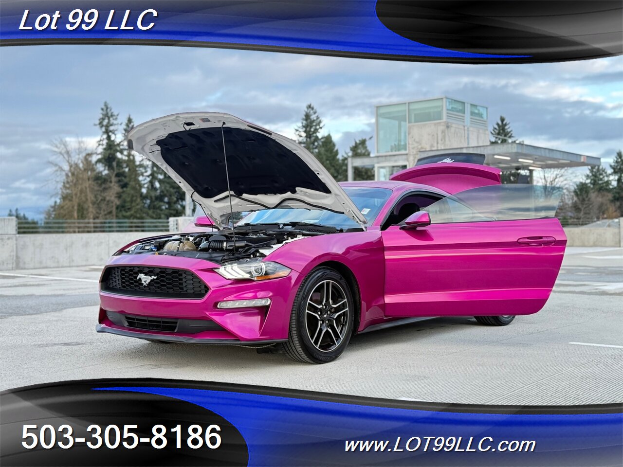 2020 Ford Mustang EcoBoost 71k Miles Auto Pink Wrap over White  30MPG 1-Owner Clean Title and CARFAX - Photo 45 - Milwaukie, OR 97267
