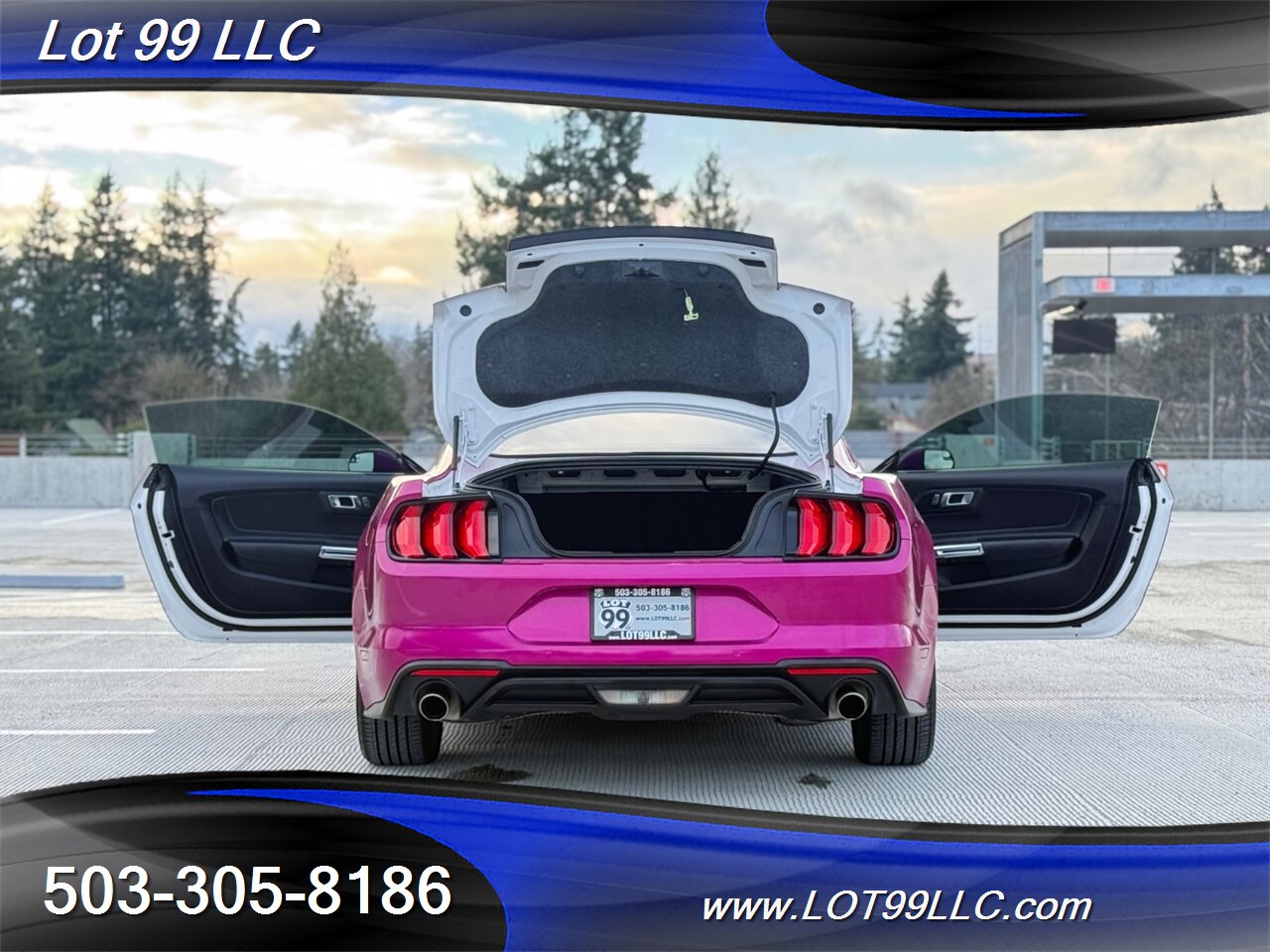 2020 Ford Mustang EcoBoost 71k Miles Auto Pink Wrap over White  30MPG 1-Owner Clean Title and CARFAX - Photo 58 - Milwaukie, OR 97267