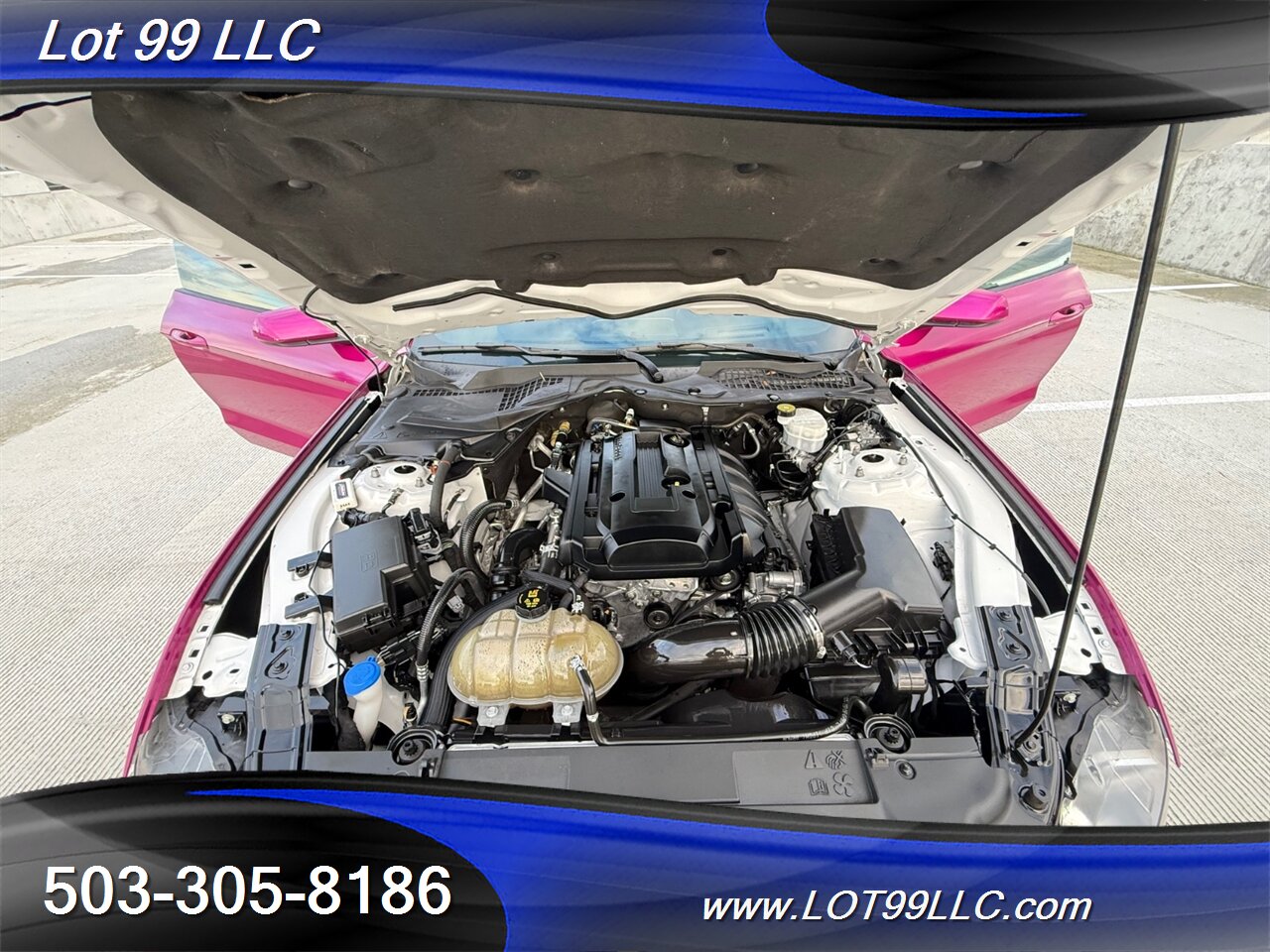 2020 Ford Mustang EcoBoost 71k Miles Auto Pink Wrap over White  30MPG 1-Owner Clean Title and CARFAX - Photo 47 - Milwaukie, OR 97267