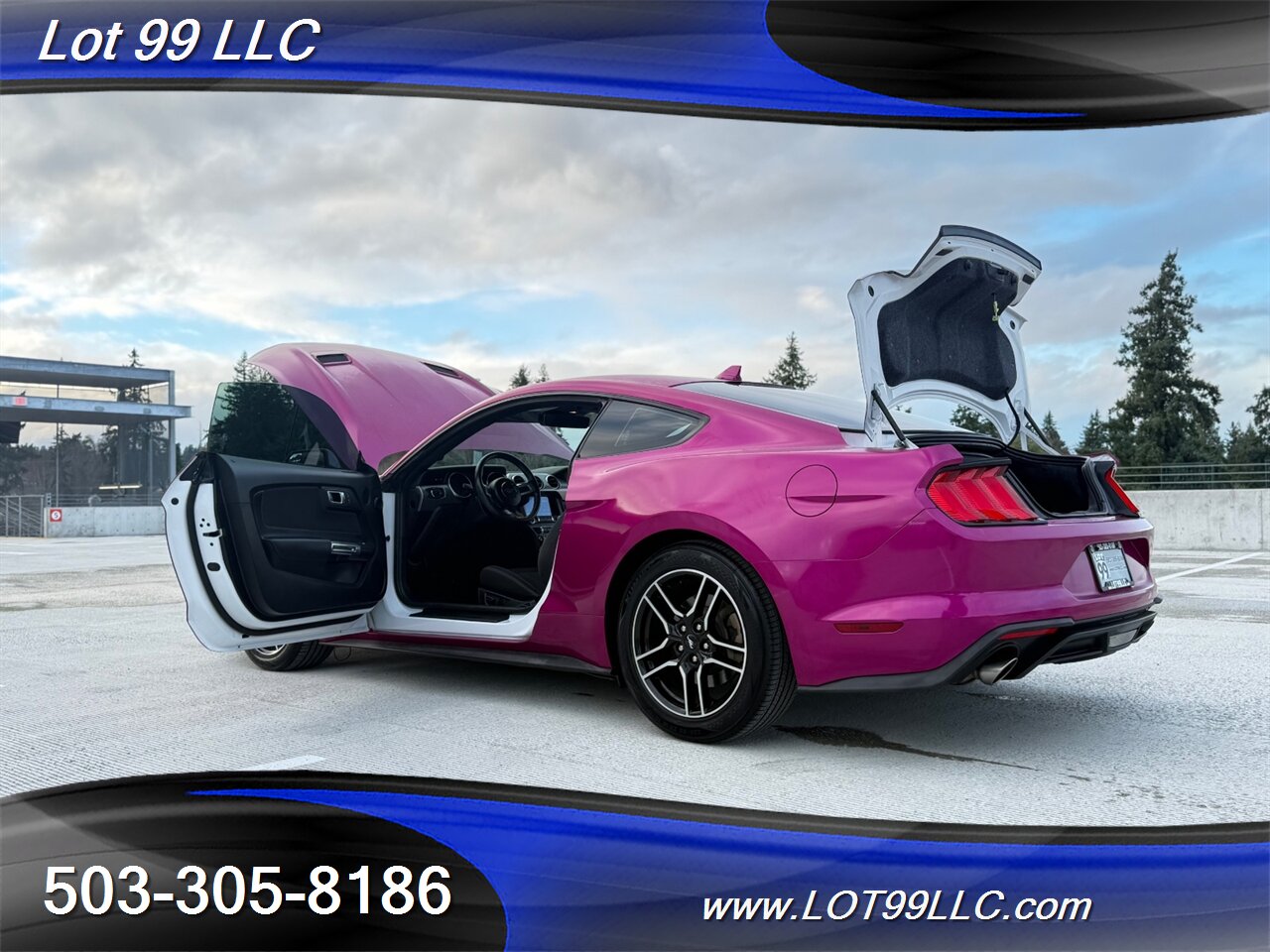 2020 Ford Mustang EcoBoost 71k Miles Auto Pink Wrap over White  30MPG 1-Owner Clean Title and CARFAX - Photo 59 - Milwaukie, OR 97267
