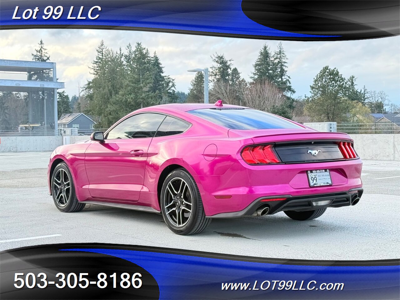 2020 Ford Mustang EcoBoost 71k Miles Auto Pink Wrap over White  30MPG 1-Owner Clean Title and CARFAX - Photo 8 - Milwaukie, OR 97267