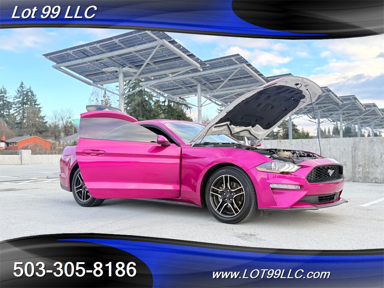 2020 Ford Mustang EcoBoost 71k Miles Auto Pink Wrap over White  30MPG 1-Owner Clean Title and CARFAX - Photo 52 - Milwaukie, OR 97267