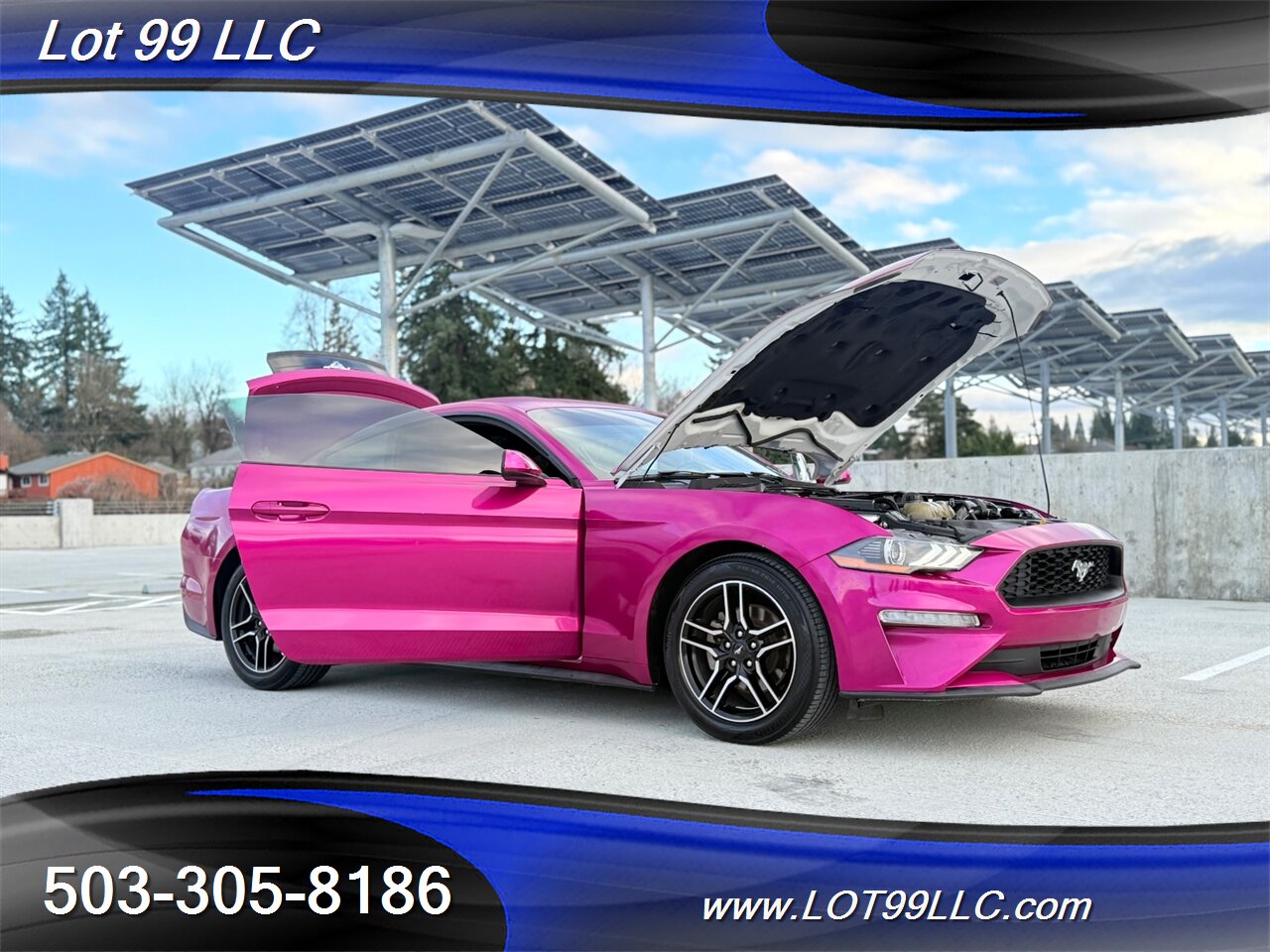 2020 Ford Mustang EcoBoost 71k Miles Auto Pink Wrap over White  30MPG 1-Owner Clean Title and CARFAX - Photo 53 - Milwaukie, OR 97267