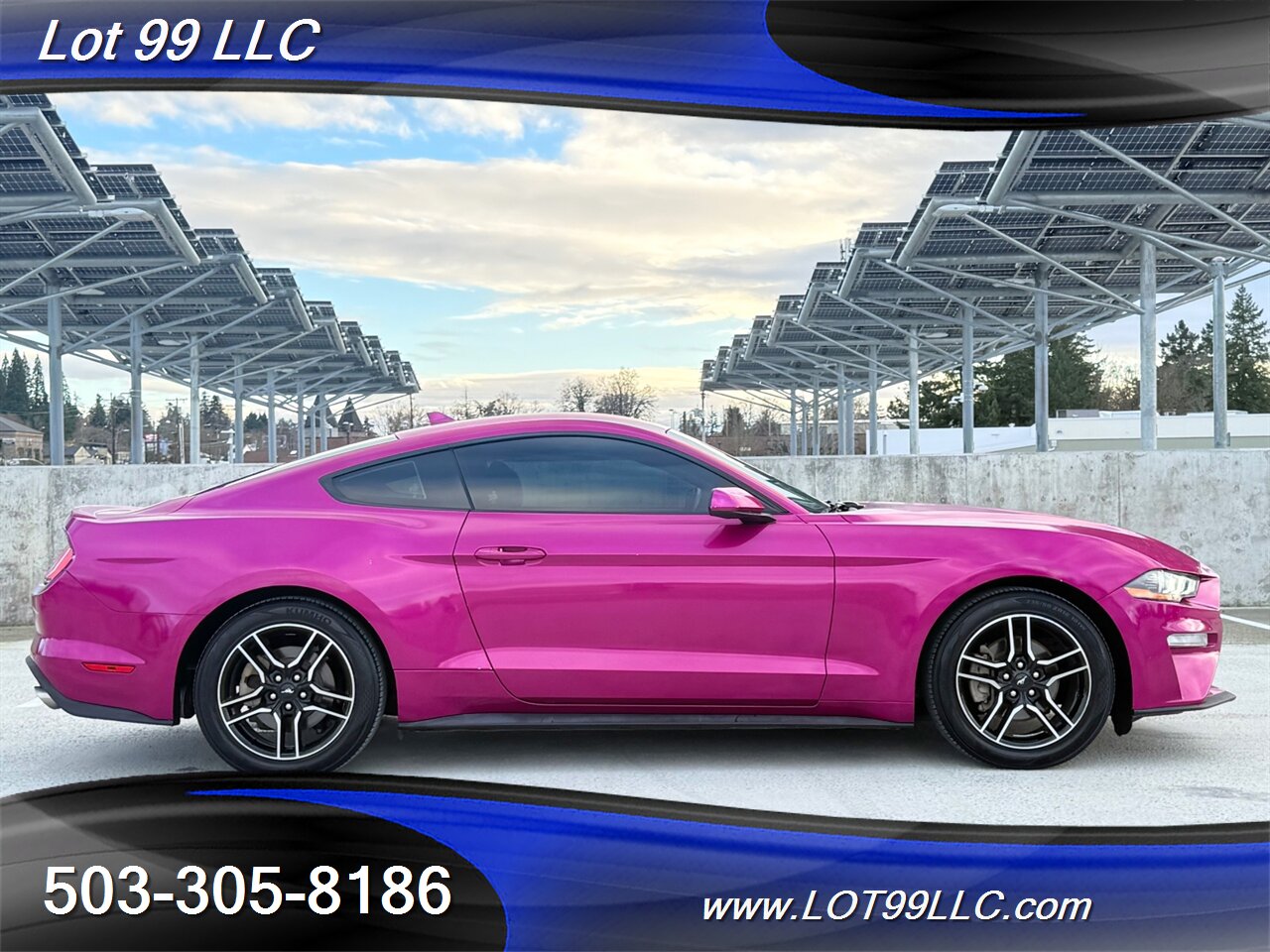 2020 Ford Mustang EcoBoost 71k Miles Auto Pink Wrap over White  30MPG 1-Owner Clean Title and CARFAX - Photo 5 - Milwaukie, OR 97267