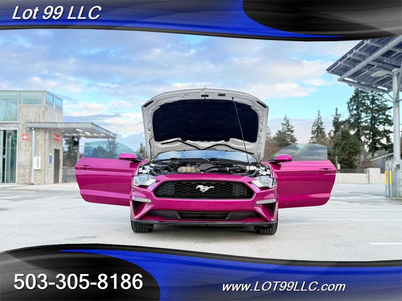 2020 Ford Mustang EcoBoost 71k Miles Auto Pink Wrap over White  30MPG 1-Owner Clean Title and CARFAX - Photo 44 - Milwaukie, OR 97267