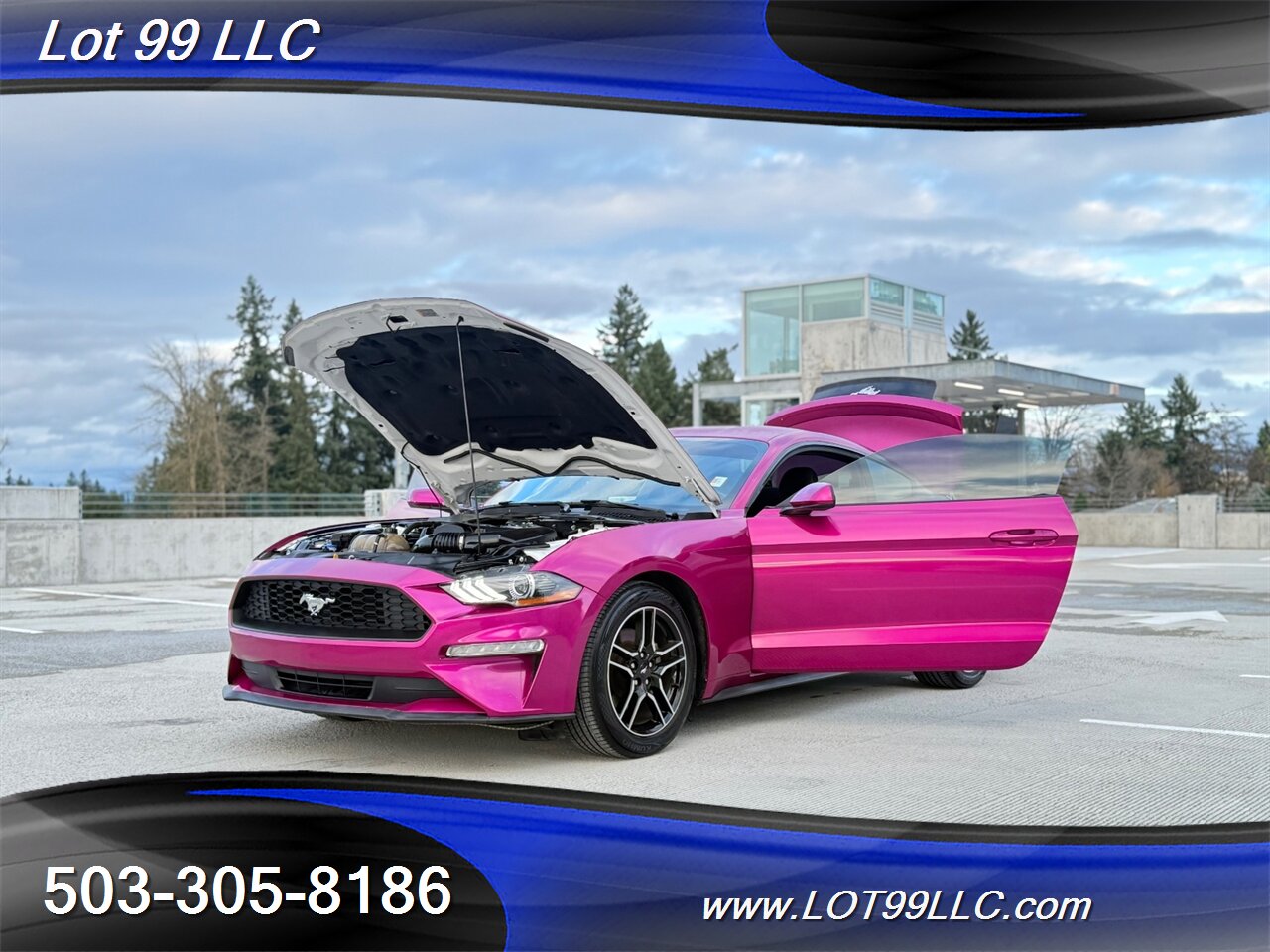 2020 Ford Mustang EcoBoost 71k Miles Auto Pink Wrap over White  30MPG 1-Owner Clean Title and CARFAX - Photo 46 - Milwaukie, OR 97267