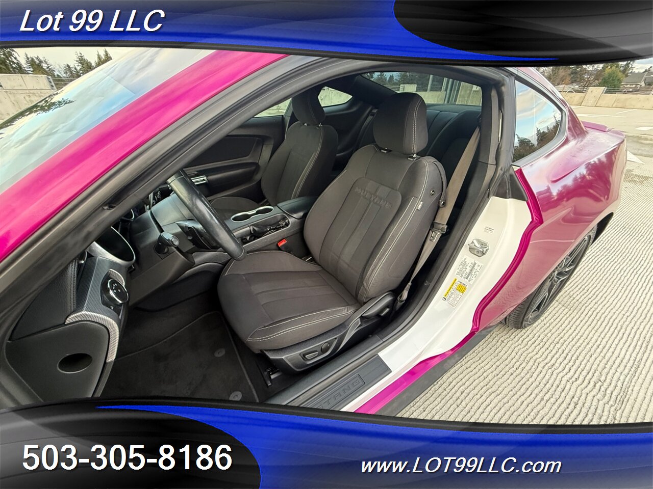 2020 Ford Mustang EcoBoost 71k Miles Auto Pink Wrap over White  30MPG 1-Owner Clean Title and CARFAX - Photo 12 - Milwaukie, OR 97267