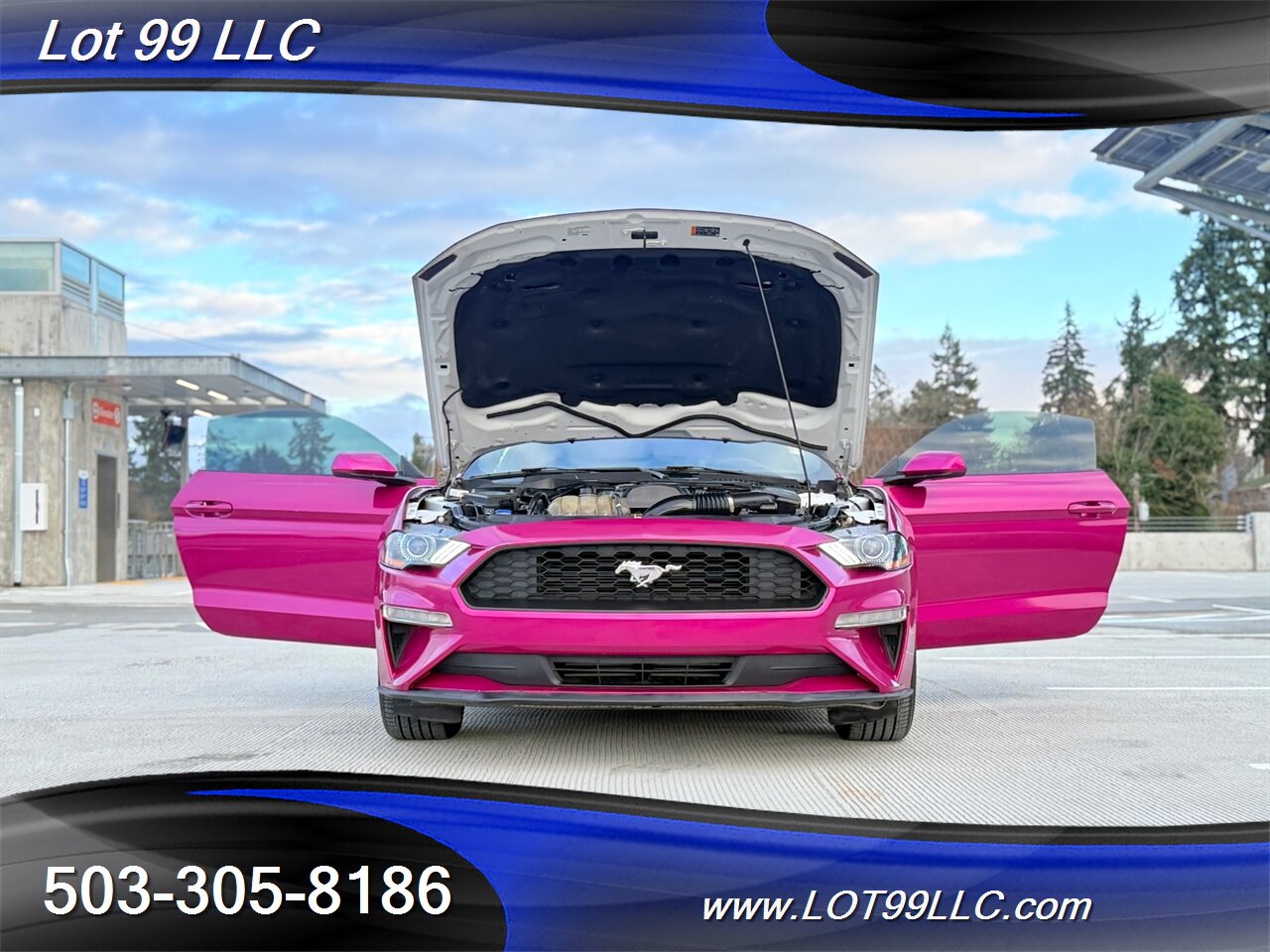 2020 Ford Mustang EcoBoost 71k Miles Auto Pink Wrap over White  30MPG 1-Owner Clean Title and CARFAX - Photo 48 - Milwaukie, OR 97267