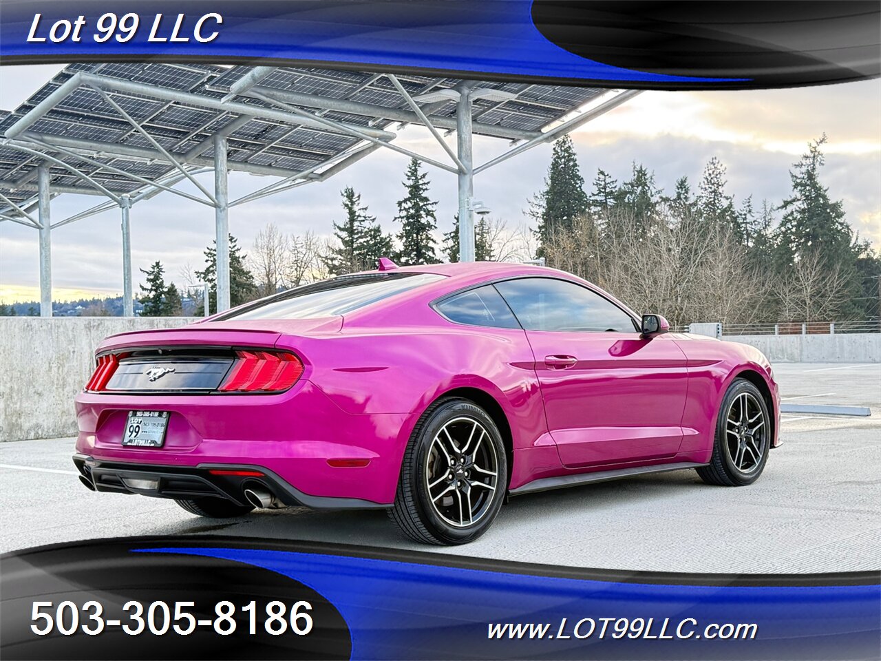 2020 Ford Mustang EcoBoost 71k Miles Auto Pink Wrap over White  30MPG 1-Owner Clean Title and CARFAX - Photo 6 - Milwaukie, OR 97267