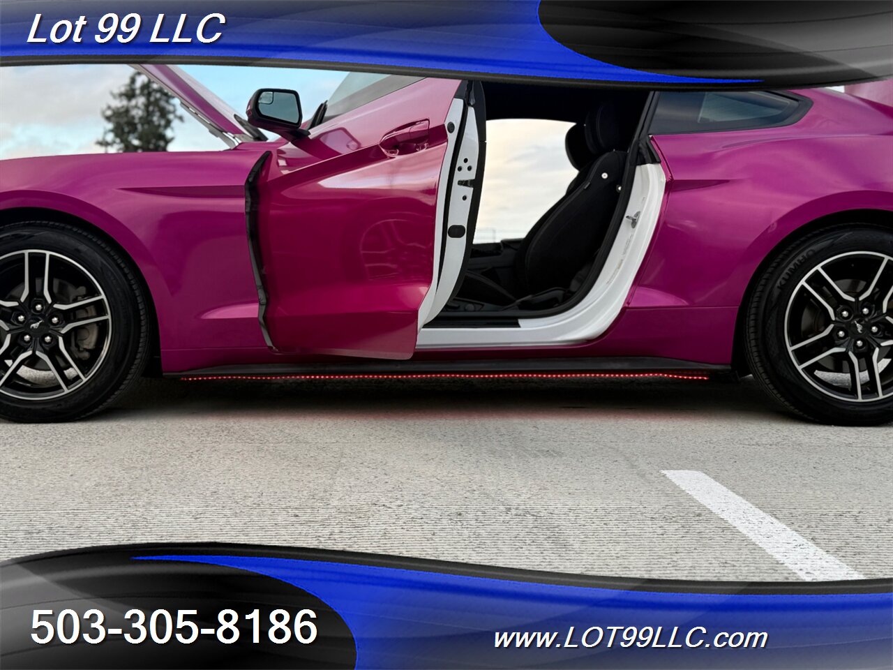 2020 Ford Mustang EcoBoost 71k Miles Auto Pink Wrap over White  30MPG 1-Owner Clean Title and CARFAX - Photo 62 - Milwaukie, OR 97267
