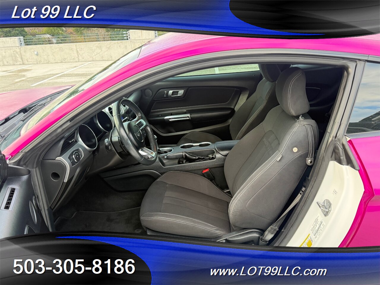 2020 Ford Mustang EcoBoost 71k Miles Auto Pink Wrap over White  30MPG 1-Owner Clean Title and CARFAX - Photo 31 - Milwaukie, OR 97267