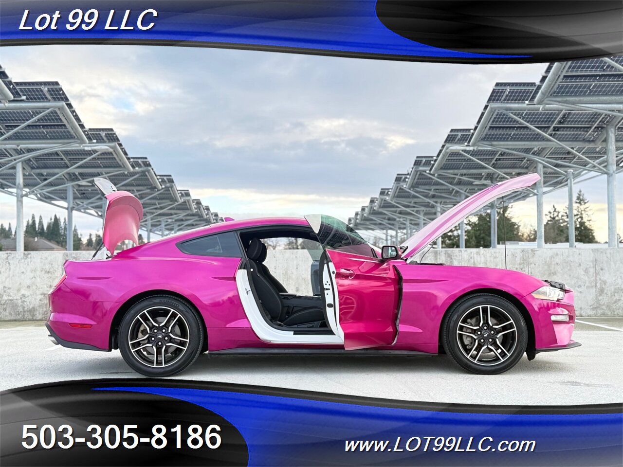 2020 Ford Mustang EcoBoost 71k Miles Auto Pink Wrap over White  30MPG 1-Owner Clean Title and CARFAX - Photo 56 - Milwaukie, OR 97267