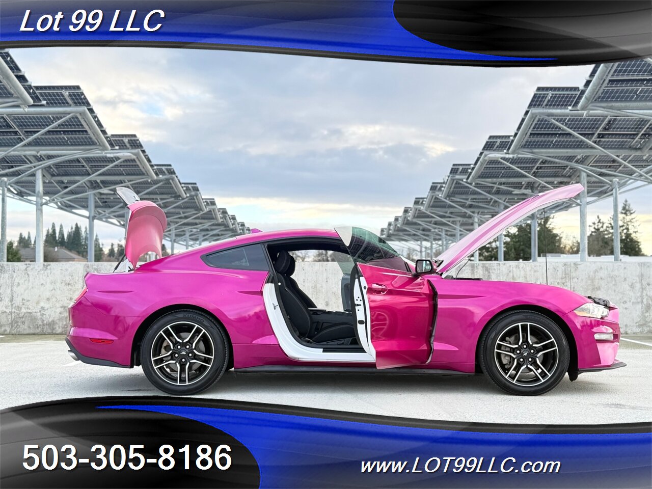 2020 Ford Mustang EcoBoost 71k Miles Auto Pink Wrap over White  30MPG 1-Owner Clean Title and CARFAX - Photo 57 - Milwaukie, OR 97267
