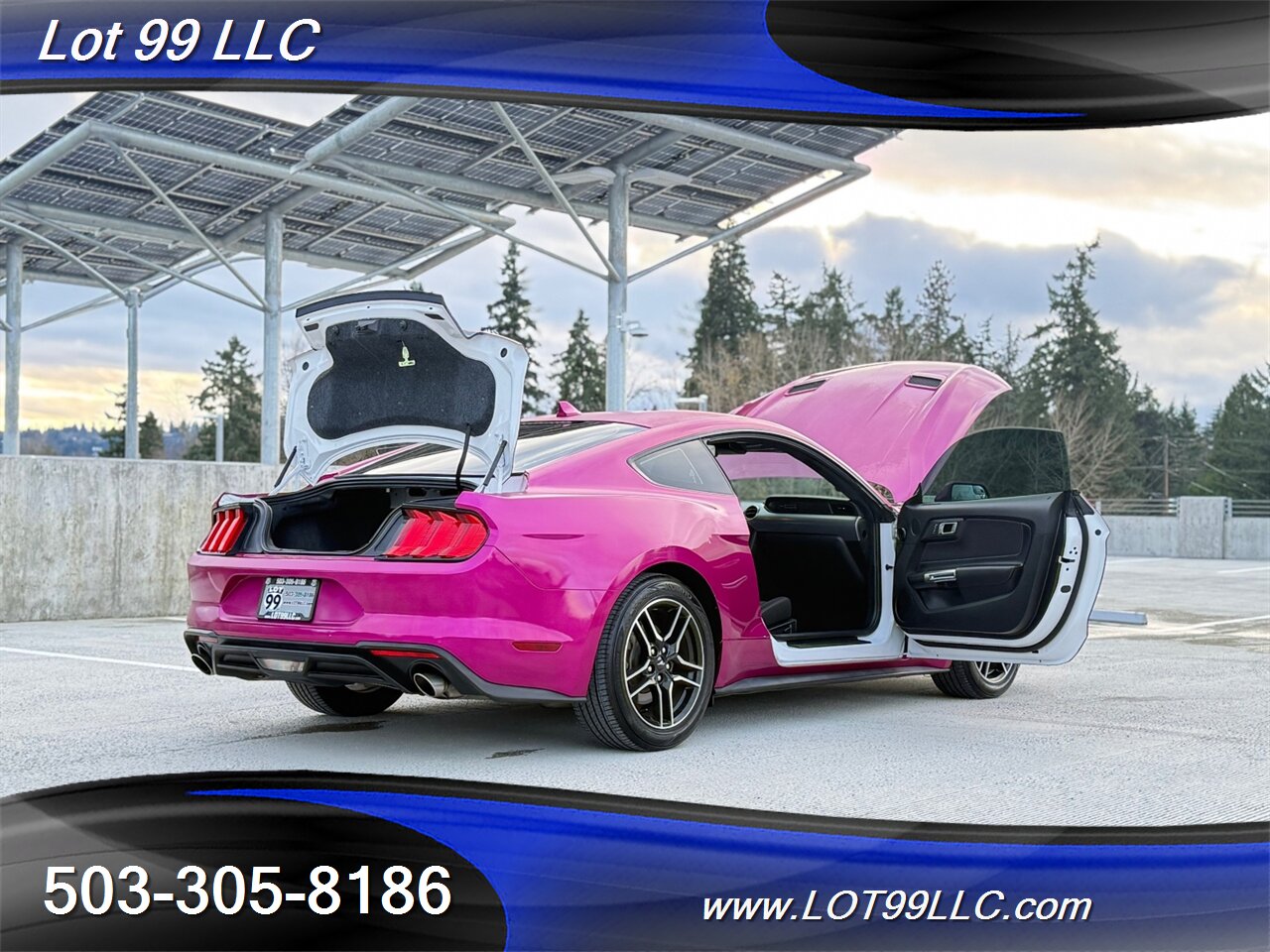 2020 Ford Mustang EcoBoost 71k Miles Auto Pink Wrap over White  30MPG 1-Owner Clean Title and CARFAX - Photo 55 - Milwaukie, OR 97267