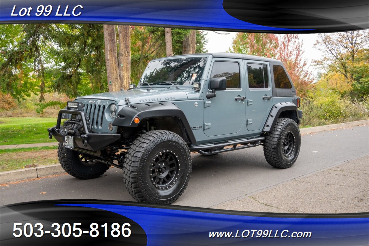 2014 Jeep Wrangler Unlimited Rubicon 4x4 Slant Back Hard Top  New 37 " Tires Winch Lifted Bumpers - Photo 1 - Milwaukie, OR 97267