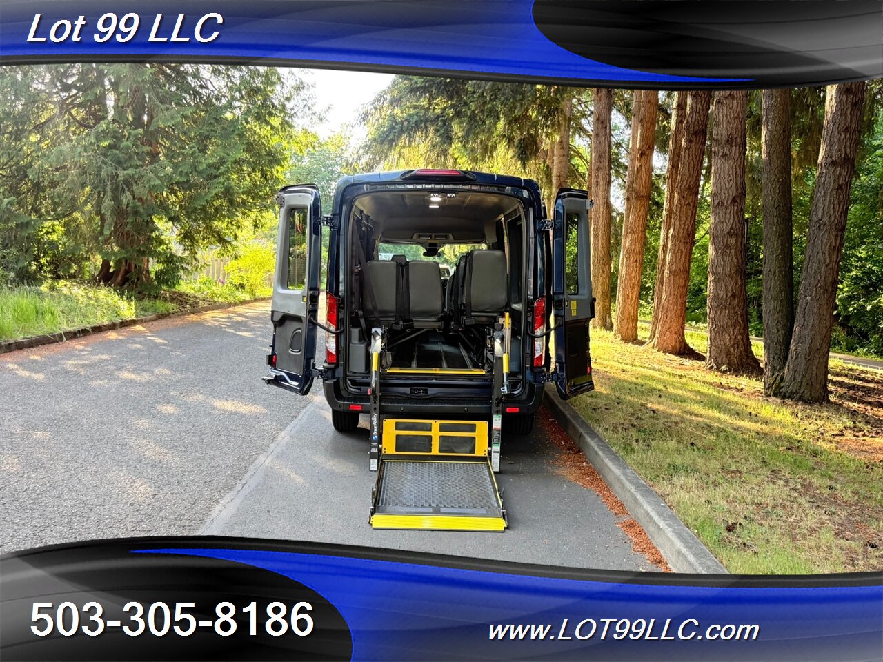 2018 Ford Transit 250 Mid Roof 87k WHEELCHAIR VAN 8 Passenger Blue NEW TIRES - Photo 2 - Milwaukie, OR 97267