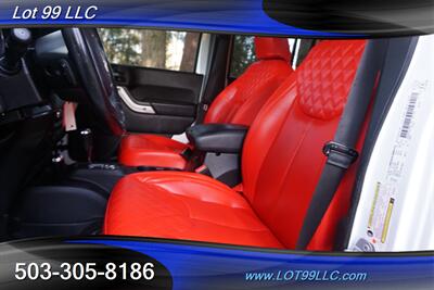 2014 Jeep Wrangler Unlimited Sahara 4x4 RED Leather Seats HARD TOP  