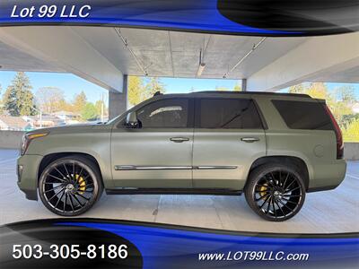 2017 Cadillac Escalade Platinum 125k *OD Green Wrap* Asanti 26's DVD's  Power 3rd Row SUV
