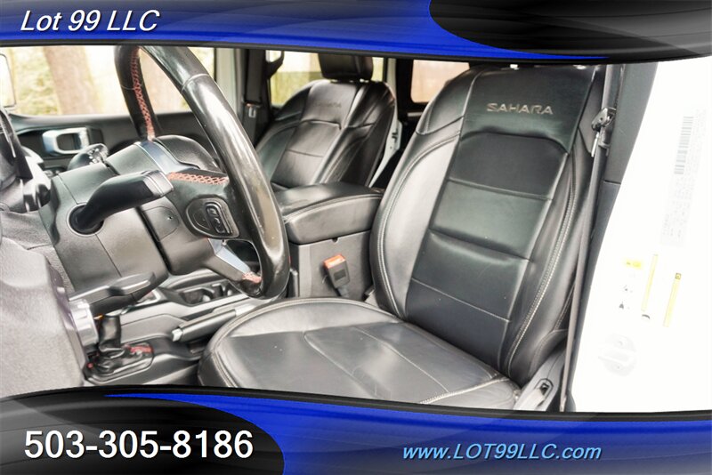 2018 Jeep Wrangler 4X4 Sahara Only 70K 3.6L Auto LIFTED Black Wheels  Newer Tires Leather Seats Tow Pkg