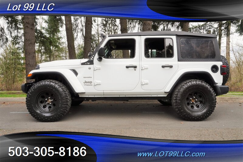 2018 Jeep Wrangler 4X4 Sahara Only 70K 3.6L Auto LIFTED Black Wheels  Newer Tires Leather Seats Tow Pkg