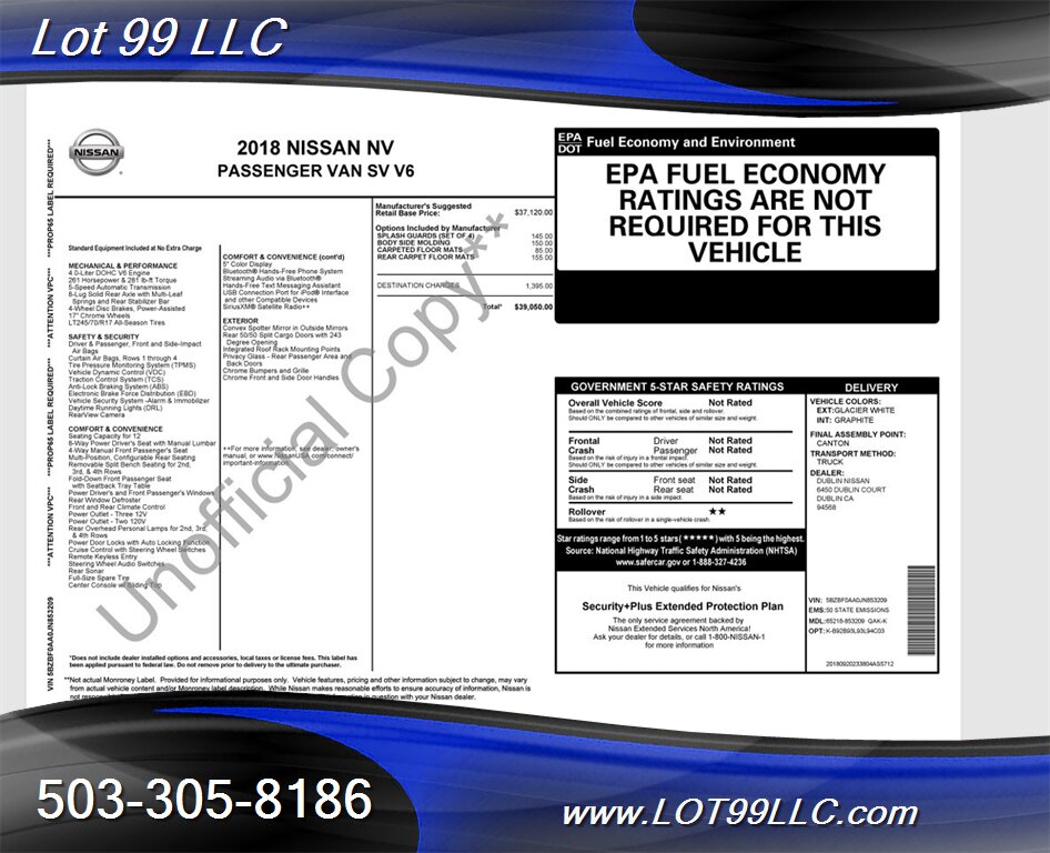 2018 Nissan NV 3500 HD SV 135k 1-Owner 12 Passenger Van Super Cle   - Photo 60 - Milwaukie, OR 97267