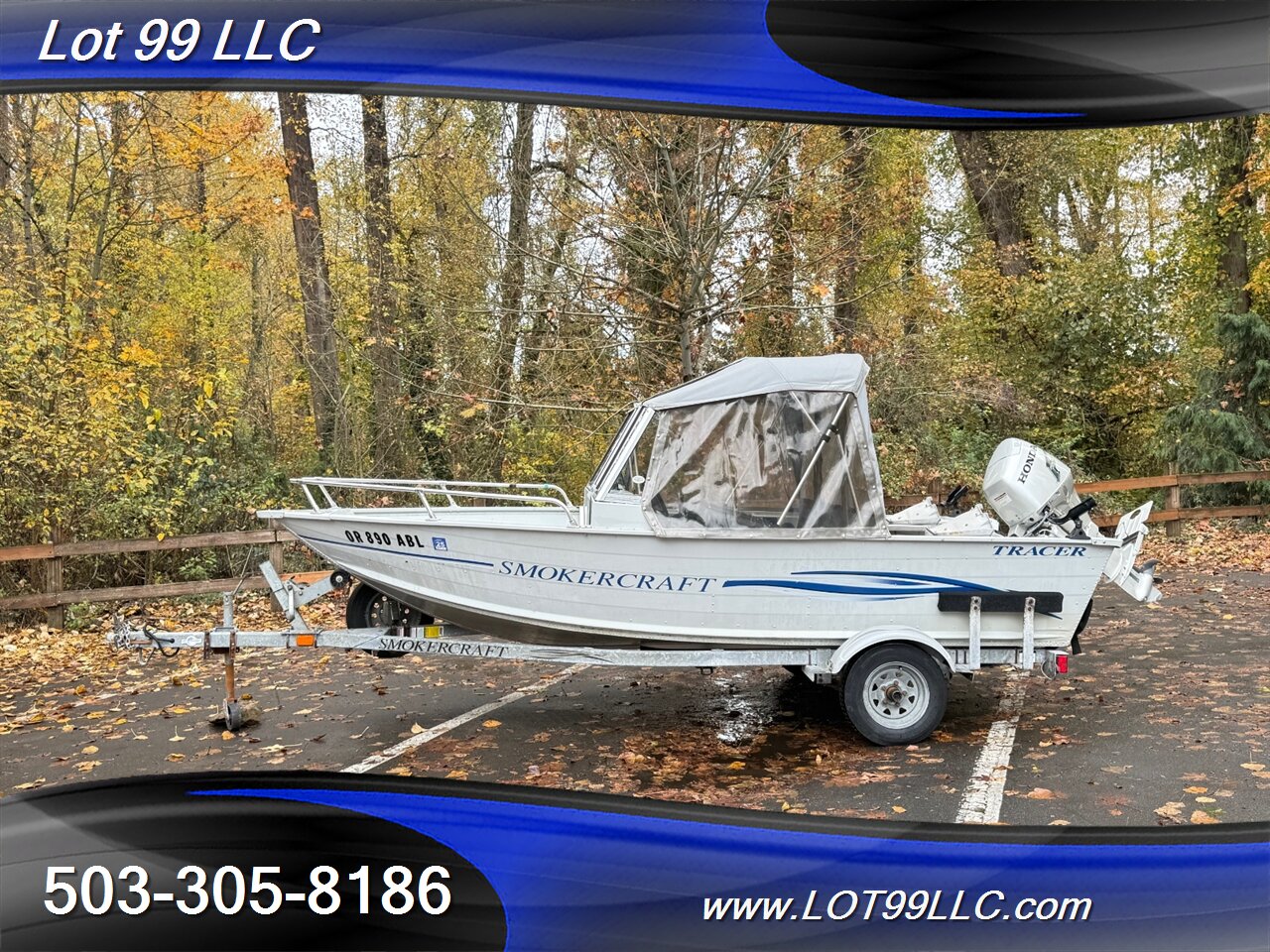 2004 SMOKER CRAFT TRACER 16' Fishermans Canvas Top 25hp Honda New Seats Lowrance Fishfinder Drop Curtain  Like: Alaskan Pro Osprey Lund Lodge - Photo 2 - Milwaukie, OR 97267