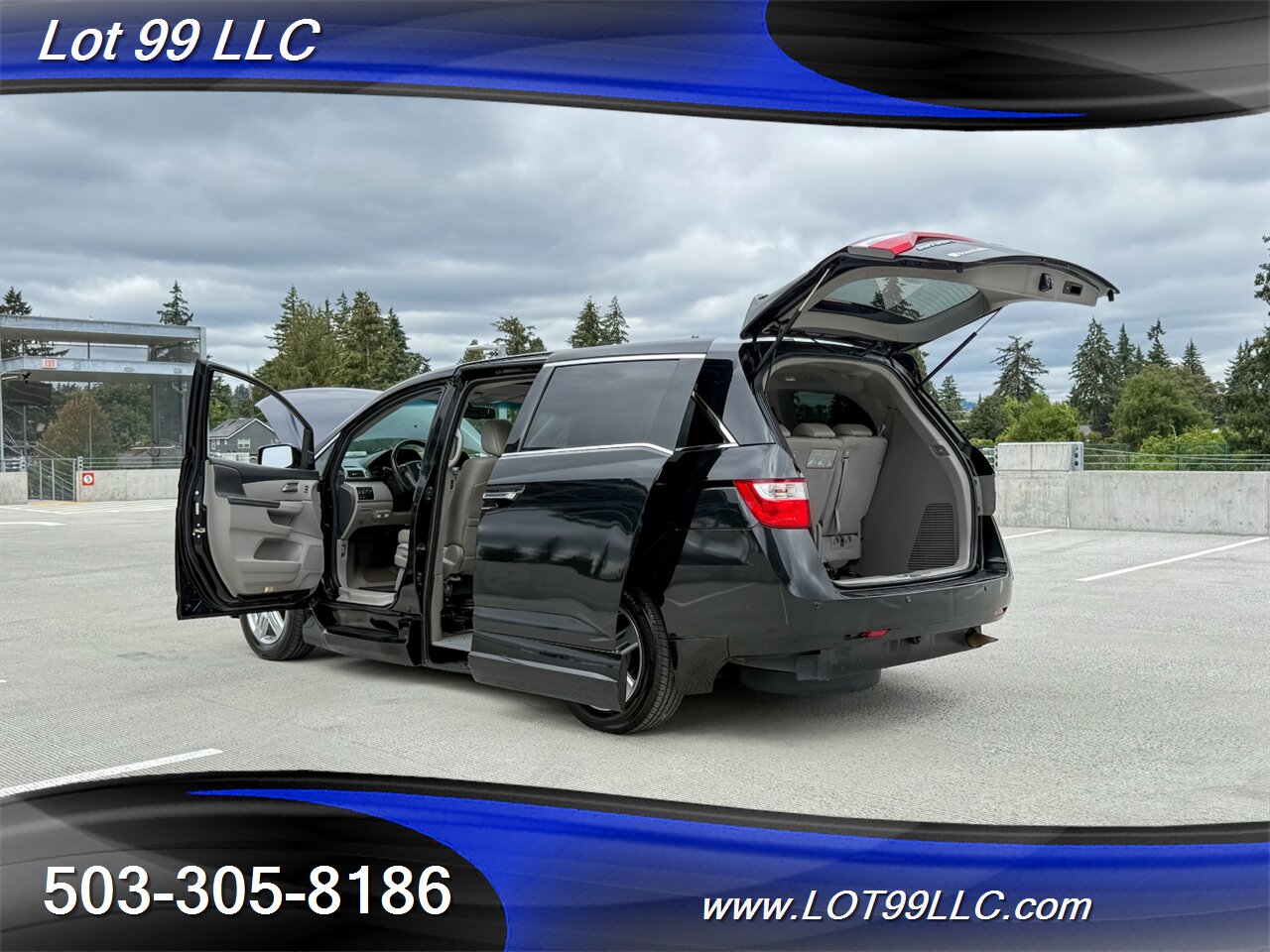 2011 Honda Odyssey Touring WHEELCHAIR VAN 101k Kneeling Power Ramp  B&D TURN TRANSFER SEAT Leather NEW TIRES DVD Moon Roof - Photo 32 - Milwaukie, OR 97267