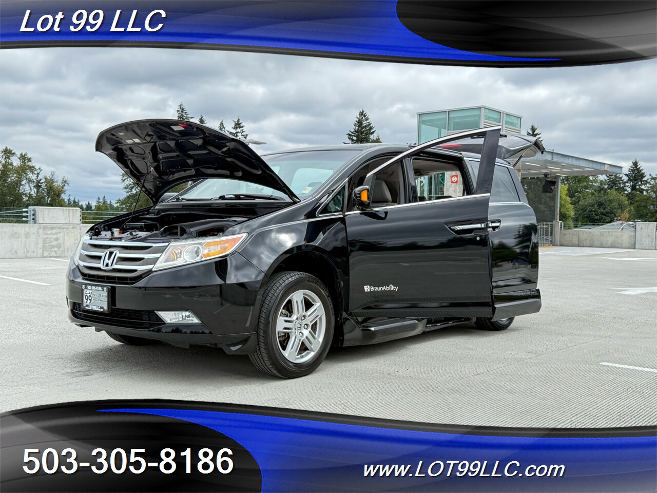 2011 Honda Odyssey Touring WHEELCHAIR VAN 101k Kneeling Power Ramp  B&D TURN TRANSFER SEAT Leather NEW TIRES DVD Moon Roof - Photo 27 - Milwaukie, OR 97267