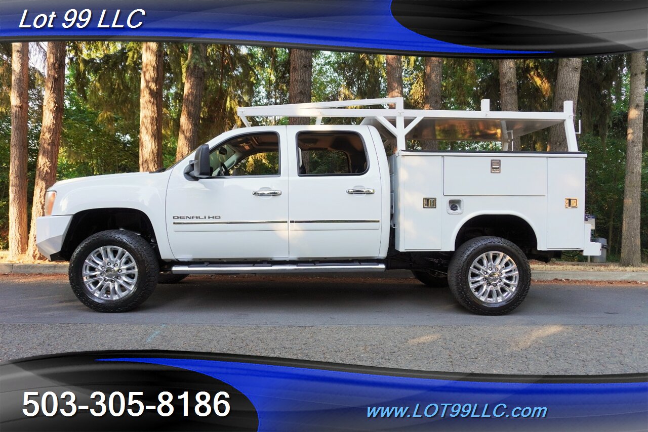 2014 GMC Sierra 3500 Denali 4X4 6.6L Duramax Diesel SERVICE BED  Heated AC Leather Seats MooN Roof GPS Lifted Chrome Wheels NEW TIRES - Photo 1 - Milwaukie, OR 97267