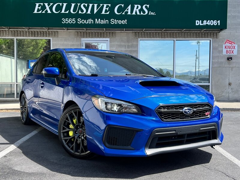 WR Blue Pearl 2019 Subaru WRX STI Limited AWD with Wing Spoiler Sedan All-Wheel Drive 6-Speed Manual