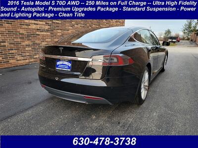 2016 Tesla Model S 70D AWD -- 250 Miles on Full Charge --  Ultra High Fidelity Sound - Autopilot - Premium Upgrades Package - Standard Suspension - Power and Lighting Package - Clean Title - Photo 2 - Wood Dale, IL 60191