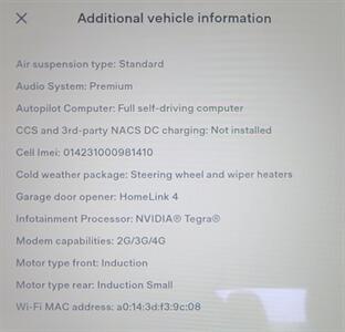2017 Tesla Model S 90D AWD -- 329 Miles on Full Charge -  Subzero Weather Features - Full-self Driving Capability - Ultra High Fidelity Sound - Autopilot - Premium Upgrades Package - Smart Air Suspension - Power and Lighting Package - Photo 18 - Wood Dale, IL 60191