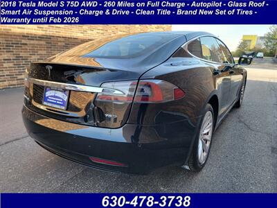2018 Tesla Model S 75D AWD - 260 Miles on Full Charge -  Autopilot - Glass Roof - Smart Air Suspension - Charge & Drive - Clean Title - Warranty - Photo 2 - Wood Dale, IL 60191