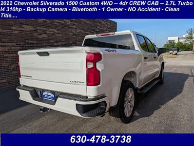 2022 Chevrolet Silverado 1500 Limited Custom 4WD -- 4dr CREW CAB -- 2.7L Turbo I4 310hp  - Backup Camera - Bluetooth - 1 Owner - NO Accident - Clean Title - Photo 2 - Wood Dale, IL 60191