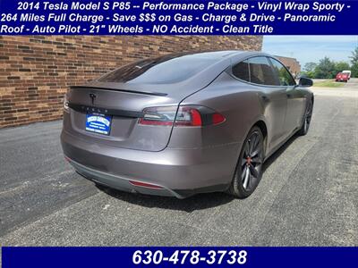 2014 Tesla Model S P85 -- Performance Package - Vinyl Wrap Sporty  - 264 Miles Full Charge - Save $$$ on Gas - Charge & Drive - Panorama Roof - Auto Pilot - NO Accident - Clean Title - Photo 2 - Wood Dale, IL 60191