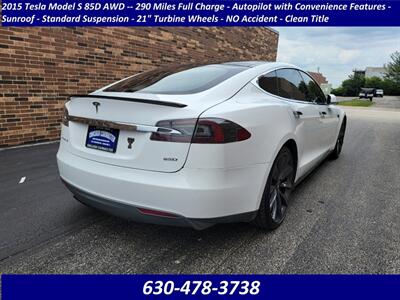 2015 Tesla Model S 85D AWD -- 290 Miles on Full Charge -  Autopilot - Sunroof - Standard Suspension - NO Accident - Clean Title - Photo 2 - Wood Dale, IL 60191