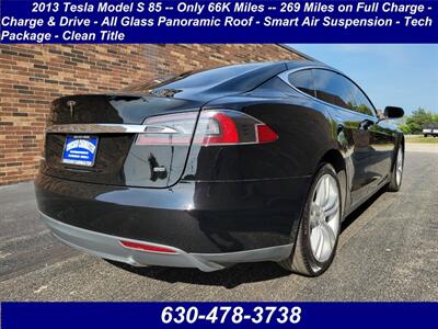 2013 Tesla Model S 85 -- Only 66K Miles -- 269 Miles on Full Charge  - Charge & Drive - All Glass Panoramic Roof -  Smart Air Suspension - Tech Package - NO Accident - Clean Title - Photo 2 - Wood Dale, IL 60191