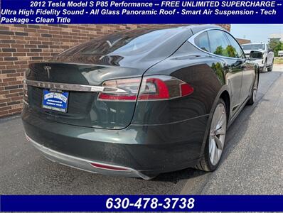 2012 Tesla Model S P85 Performance -- FREE UNLIMITED SUPERCHARGE -- Ultra High Fidelity Sound - All Glass Panoramic Roof - Smart Air Suspension - Tech Package - Clean Title - Photo 2 - Wood Dale, IL 60191